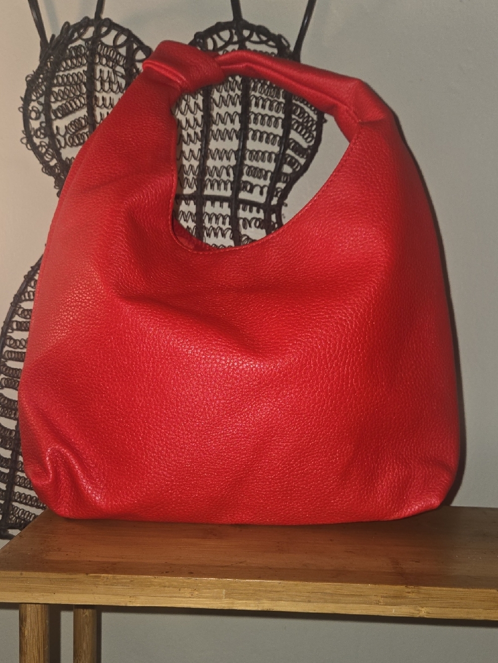Red Leather Hobo Bag - Stylish Everyday Women’s Bag